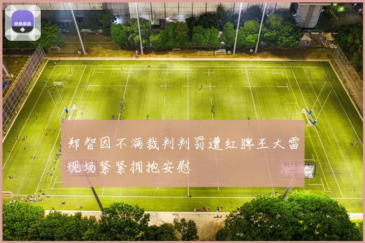 郑智因不满裁判判罚遭红牌王大雷现场紧紧拥抱安慰